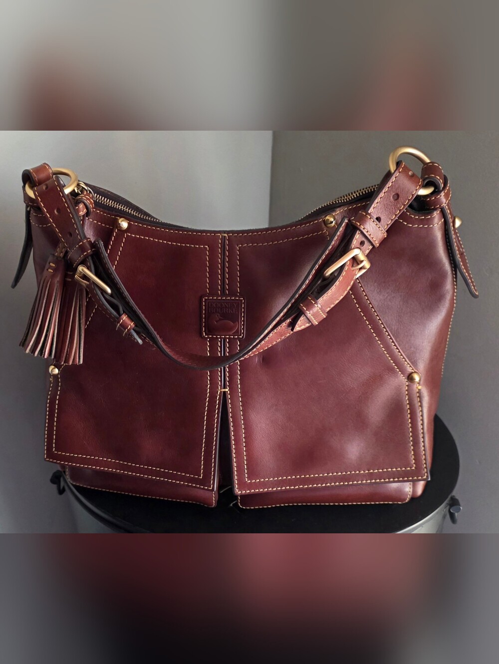 Dooney & Bourke Kingston Florentine Leather Hobo Bag EUC - Picture 6 of 16